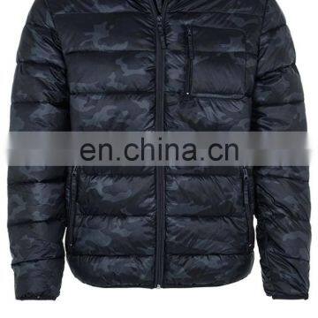 chic navy blue 100%polyester wadding coat for men