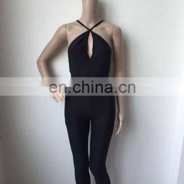 2016 New Black Sleeveless Bandage Jumpsuits Backless Jumpsuits Wholesale Dropshipping Beaded Jumpsuits photo-2