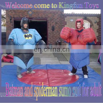 Adult Batman and spiderman sumo costume