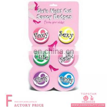 Wholesale party supplies lapel clip badge tin button badges custom Party badge