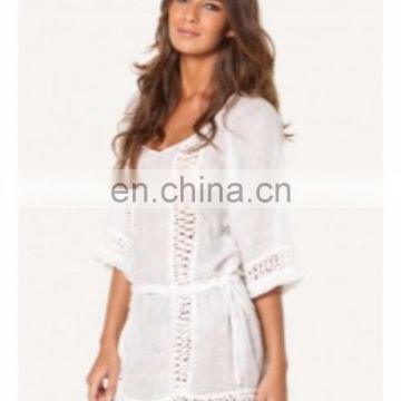 WHITE CROCHET KAFTAN