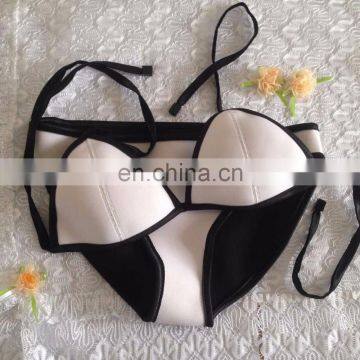 Sexy Women's Neoprene Halter Triangle Bikini Push-Up Swimsuit Swimwear photo-2