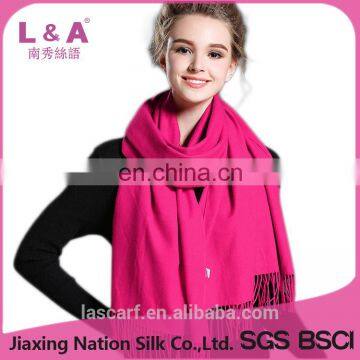 Women winter long scarf pure color with tassel