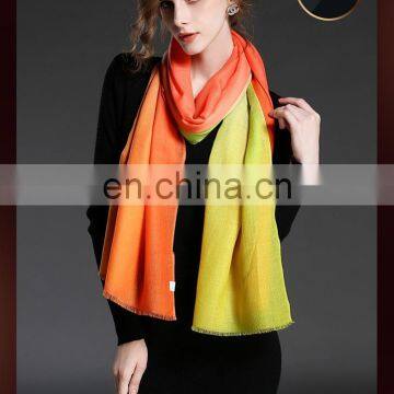 Winter Scarf 100% Wool Gradient Lady Scarf Wholesale Scarf Orange photo-3