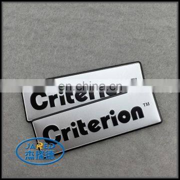 Customized English letters metal imprinting sticker with 3M adhesive