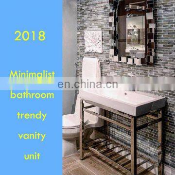 Powder Room Sink Console for Solid Marble Countertop Vanity photo-3