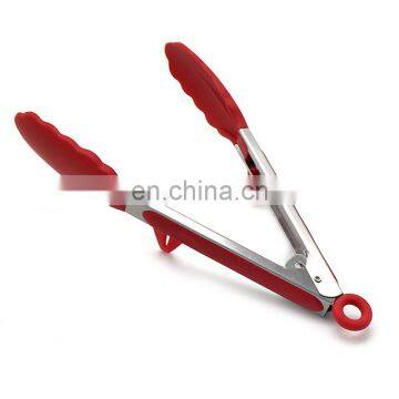 Heat Resistant BBQ Silicone Kitchen Stainless Steel Locking Food Tong photo-4