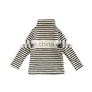 4097 Baby girl clothes long sleeve half-high collar cotton stripe t shirt