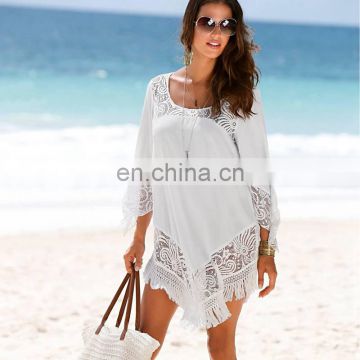 Swim Cover up Beach Tunic Swimsuit Tunic for Beach 2019 Bathing suit Cover ups Lace Bikini Cover up Saida de Praia Beach wear