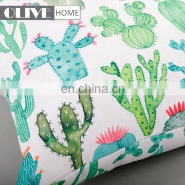 Linen Custom Design Hemp Tropical Rain Forest Leaf Cactus Printing Outdoor Pillow Cushion With Tassels photo-3