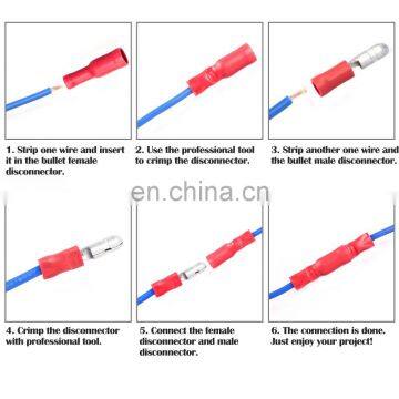 Hampool Factory Direct Brass Wire End Terminals Motor Non-shrink Bullet Connectors photo-6