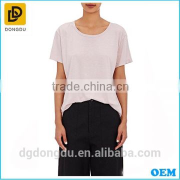 2016 Custom Wholesale Hot Sale Open-back Design Lady Cheap Casual T shirt