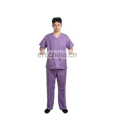 Custom Hospital uniform nurse scrub suit Purple color surgical gown Comfortable medical scrubs