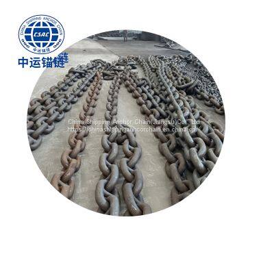 64mm Black Painted floating wind power platform  studless link anchor chain