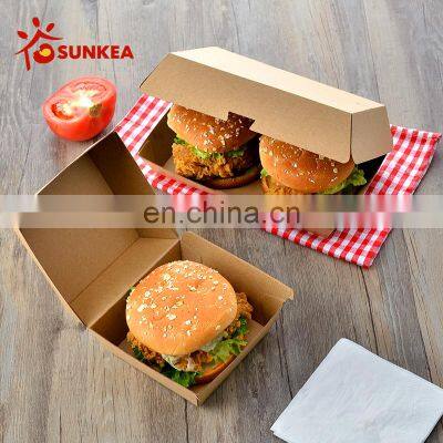 Compostable kraft paper burger hamburger box