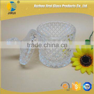 glass candy jar with glass lid with embossed design                        
                                                                                Supplier's Choice
