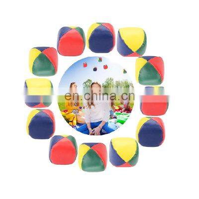 colorful Promotional Customized stuffed PVC Leather comfortable durable juggling ball set