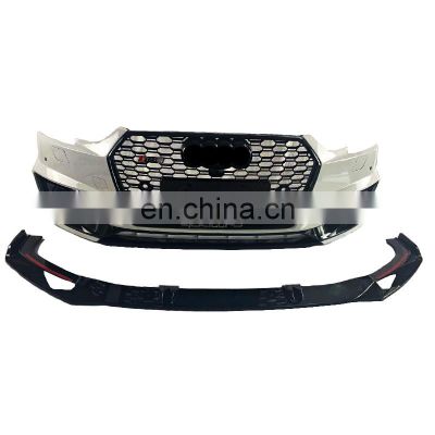 Front bumper assembly for Audi A4 B9 2017 2018 2019 modified RS4 style body kit with grille Grill