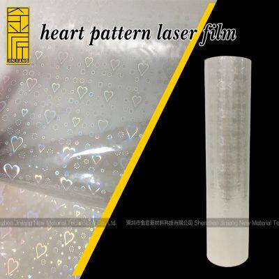 bopp heart pattern laser film holographic film for packaging