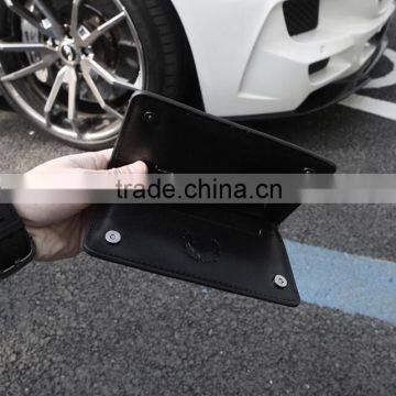 Black Genuine Nappa Leather Snap Buttons Men Mobile Phone Case Phone Purse Small Wallet With Card Slots photo-4