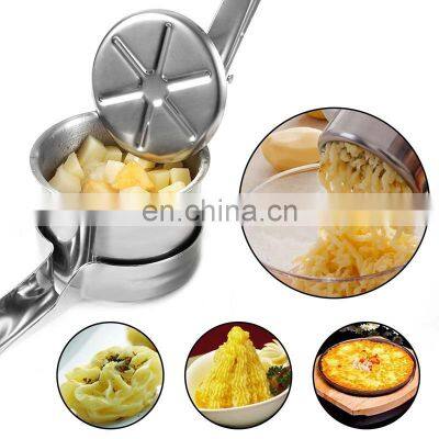 Hot Sold 3 Interchangeable Discs Potatoes Fruits Vegetables Manual Masher Stainless Steel Potato Ricer photo-4