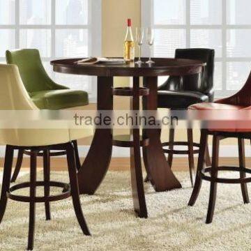 Solid wood bar table and fabric surface bar chair with cheap price