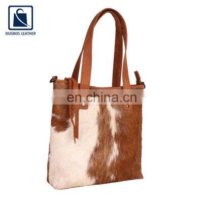 Stylish Look Modern Design Luxury Fashionable Matching Stitching Vintage Style Women Genuine Leather Handbag