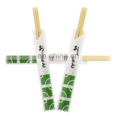 Wholesale Custom Print Disposable Bamboo Hashi Chopsticks With Individual Open Paper Sleeve