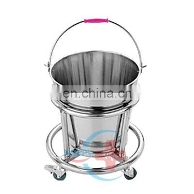 HC-M112 surgical trolley stainless steel material Water cleaning kick bucket medical used