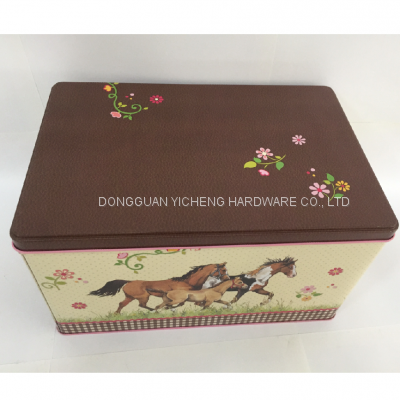 Storage box large rectangular tin box