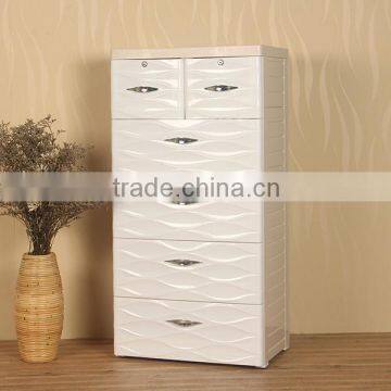 Raised Grain Surface Design Plastic 5 Drawer Unit Storage Cabinet photo-2
