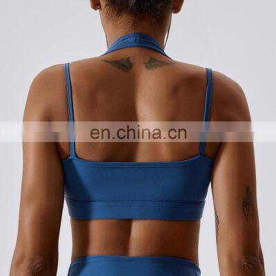 Halter Neck Workout Gym Sports Bras High Quality Custom Sexy Thin Straps Fitness Yoga Tops