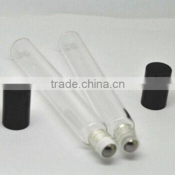 10ml tube glass vial with stainless steel roller ball and metal cap