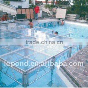 swimming pool glass stage