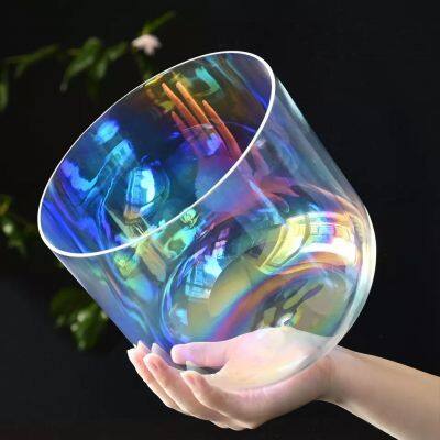 Chakra Singing Bowl Set for Meditation Yoga Sound Healing Healthy Quartz Crystal Singing Bowl