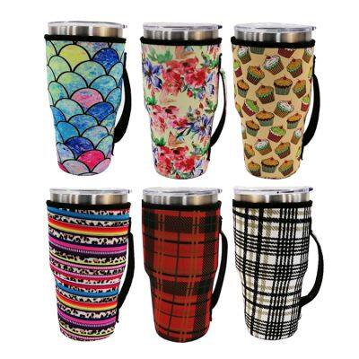 Custom Printed 30OZ Insulated Water Bottle Pouch Waterproof Neoprene Tumbler Cup Bottle Holder Sleeve