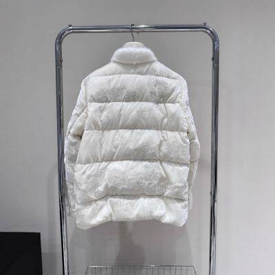 High End National Feng Shui Mink Fur Fur Down Jacket European Goods Winter Embroidery Plate Buckle White Goose Down Jacket Women's Sense of Luxury photo-2