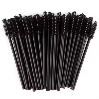 50pcs Cheap Disposable Nylon Mascara Wands and Eyelashes Curler in Portable Cosmetiquera Eyelashes Brush Free Samples