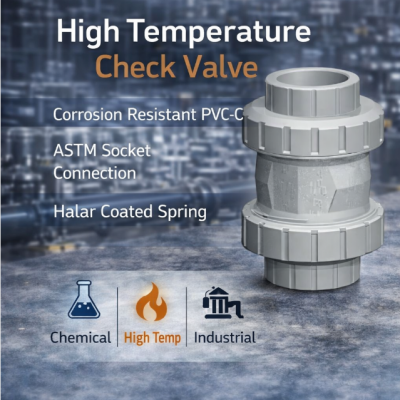 PVC-C обратный клапан ASTM с гнездом, не возвращающий клапан, устойчивый к высоким температурам