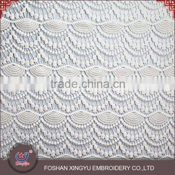 OEM Custom shaped beautiful special colors wave pattern water soluble embroidery lace fabric for Europe