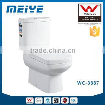 Two-piece MEIYE Watermark Toilet S/P Trap with GEBERIT or R&T Fitting Soft Cover, Australian WELS WC-3887