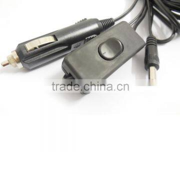 Cigarette car charger to 2.1x5.5mm dc plug cable