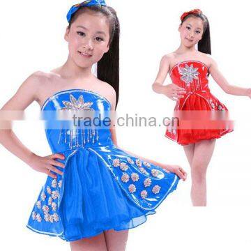 Children's Day New Jazz dance/ folk dance /Modern dance costume leather costume green dress lyrical dance costume dress