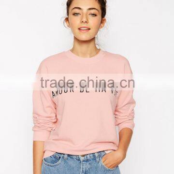 Wholesale Girls Long Sleeve New Cream Sweatshirt With Custom Print