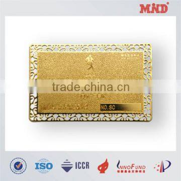 MDC103 metal vip membership card stainless steel metal card golden card