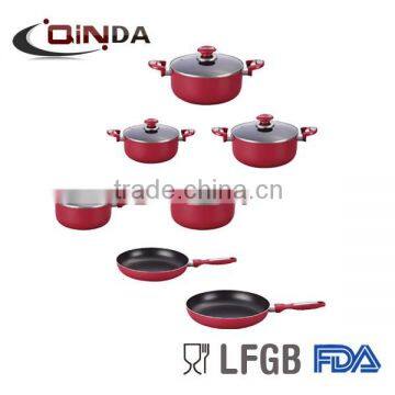 aluminum non-stick cookware set with chocolate colour QD-S1002