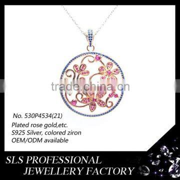 2016 jewelry products new in China wholesale colored rhinestone pendant for women