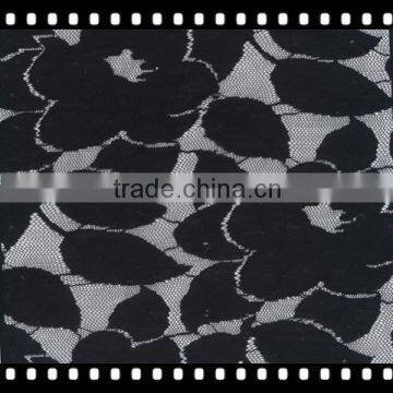 Black color spandex lace fabric wholesale