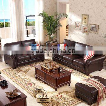 New American Real Leather Sofa High Quality Living Room Furniture Sectional Sofa photo-3