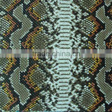 Printing Embossed Snake Skin Washed Pattern and PU Material Decorative Artificial Leather for Handbags photo-3